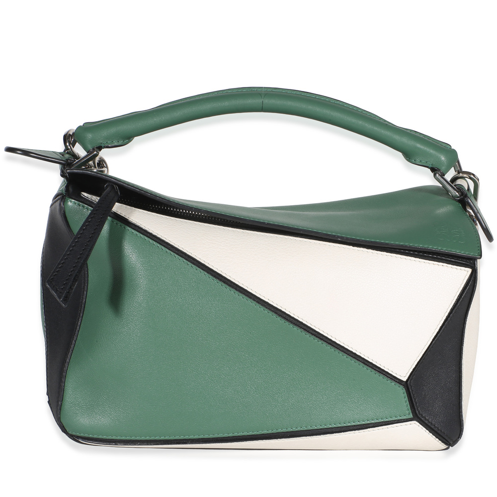 Loewe Green Multicolor Calfskin Medium Puzzle Bag